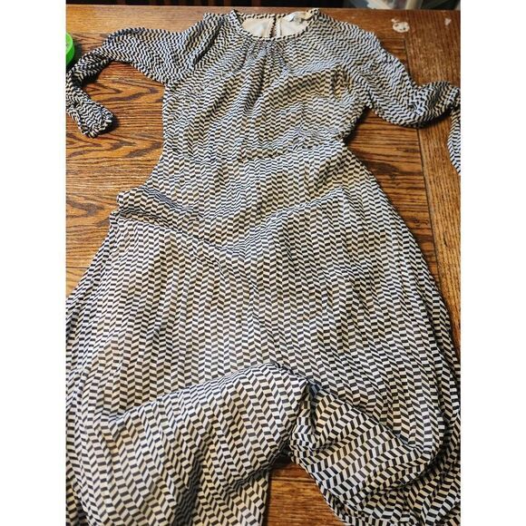 L.K. Bennett Addison Geo Print Midi Dress Long Sleeve sz 2 - Picture 2 of 5